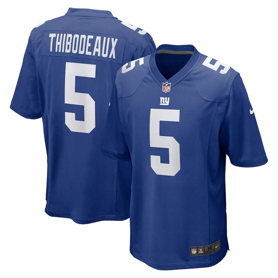 Men New York Giants 5 Kayvon Thibodeaux Nike Royal 2022 NFL Draft First Round Pick Game NFL Jersey